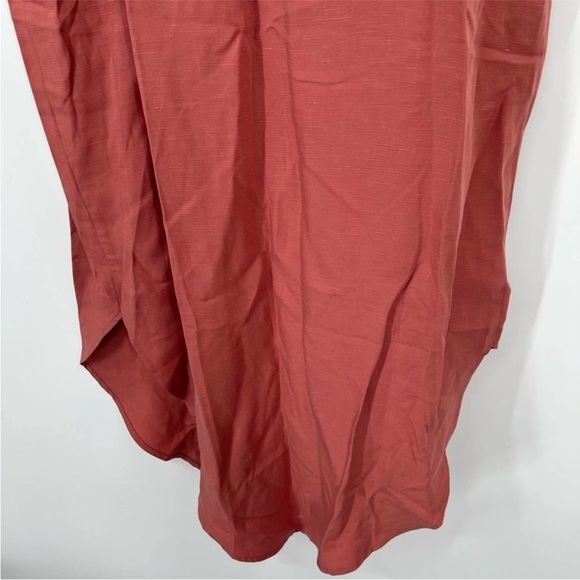 Hatch Jenna Midi Ruffle Button Front Maternity Dress Linen Blend - Picture 8 of 9